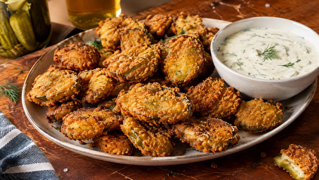 🥒🔥 Crispy Garlic Dill Fried Pickles
