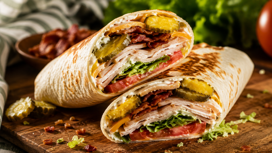 🥒🌯 Pickle Turkey Club Wrap with Bread & Butter