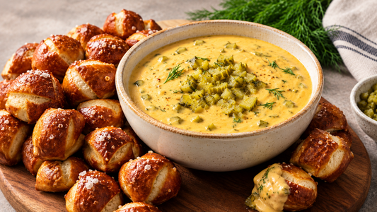 🥒🧀🍺 Pickle Beer Cheese with Soft Pretzel Bites